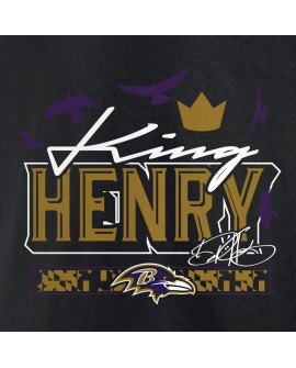 Derrick Henry Baltimore Ravens King Henry's Crown T-Shirt – Schwarz
