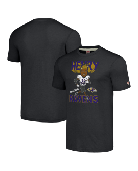 Derrick Henry Baltimore Ravens Homage Unisex Cartoon Spieler Tri-Blend T-Shirt – Anthrazit