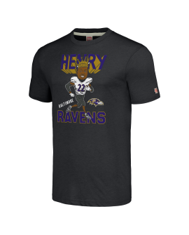 Derrick Henry Baltimore Ravens Homage Unisex Cartoon Spieler Tri-Blend T-Shirt – Anthrazit