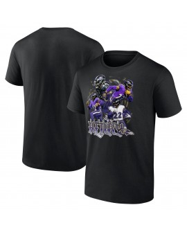 Derrick Henry Baltimore Ravens Notorious Grafik-T-Shirt – Schwarz