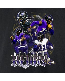 Derrick Henry Baltimore Ravens Notorious Grafik-T-Shirt – Schwarz