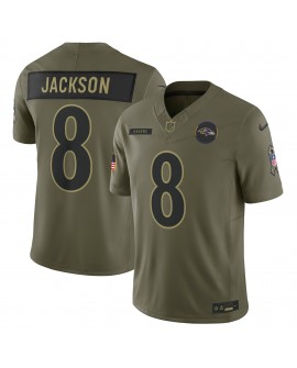Lamar Jackson Baltimore Ravens Nike 2025 Salute to Service Limited Trikot – Olivgrün