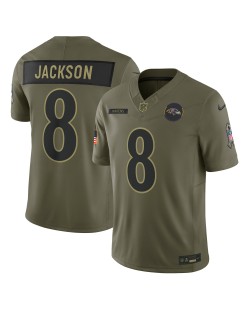 Lamar Jackson Baltimore Ravens Nike 2025 Salute to Service Limited Trikot – Olivgrün