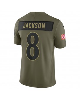 Lamar Jackson Baltimore Ravens Nike 2025 Salute to Service Limited Trikot – Olivgrün