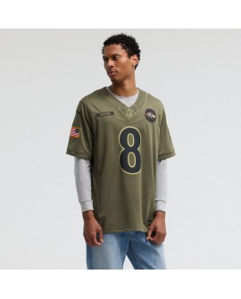 Lamar Jackson Baltimore Ravens Nike 2025 Salute to Service Limited Trikot – Olivgrün