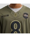 Lamar Jackson Baltimore Ravens Nike 2025 Salute to Service Limited Trikot – Olivgrün