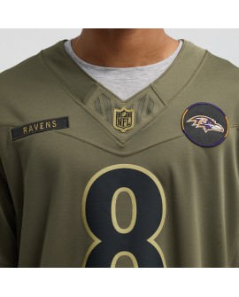 Lamar Jackson Baltimore Ravens Nike 2025 Salute to Service Limited Trikot – Olivgrün