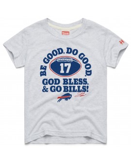 Josh Allen Buffalo Bills Homage Youth Be Good Do Good Signature Tri-Blend T-Shirt – Grau