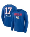 Josh Allen Buffalo Bills Team Wordmark Langarm-T-Shirt – Royal