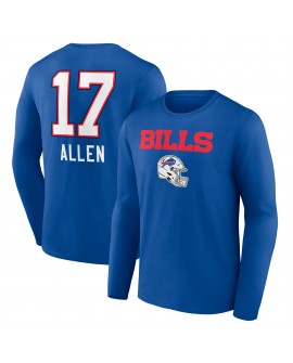 Josh Allen Buffalo Bills Team Wordmark Langarm-T-Shirt – Royal