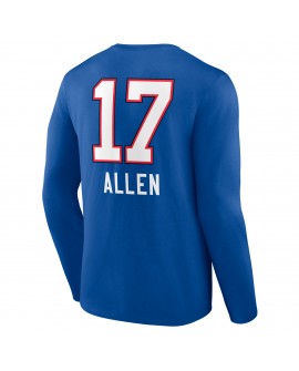 Josh Allen Buffalo Bills Team Wordmark Langarm-T-Shirt – Royal