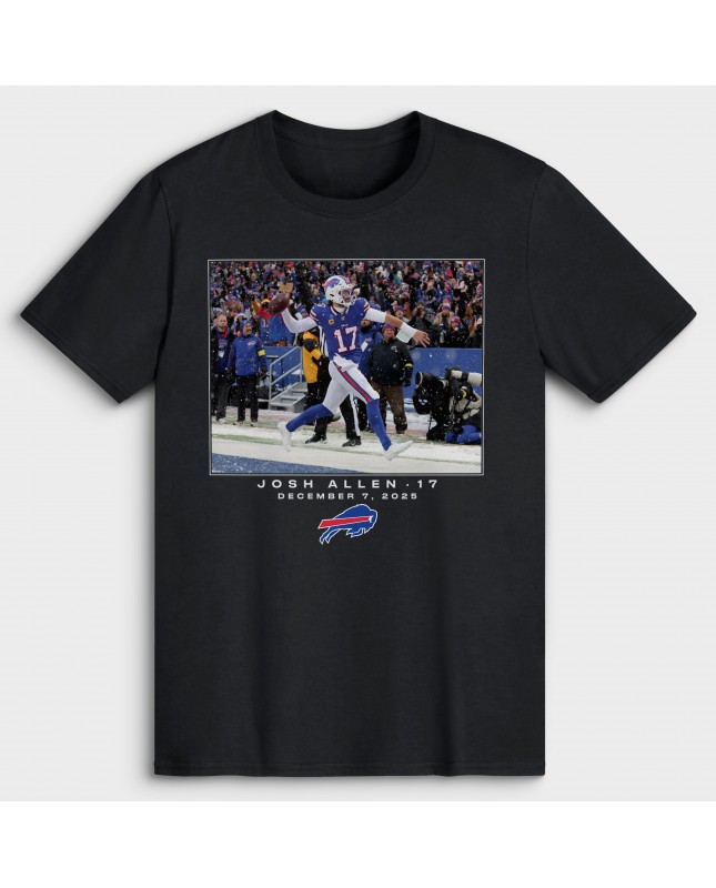Josh Allen Buffalo Bills NFL Flash Features Week 14 T-Shirt – Schwarz