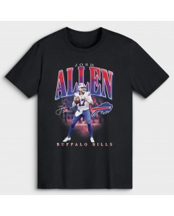 Josh Allen Buffalo Bills Spieler Hype T-Shirt – Schwarz