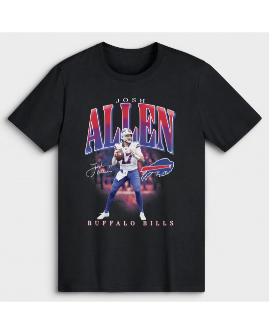 Josh Allen Buffalo Bills Spieler Hype T-Shirt – Schwarz