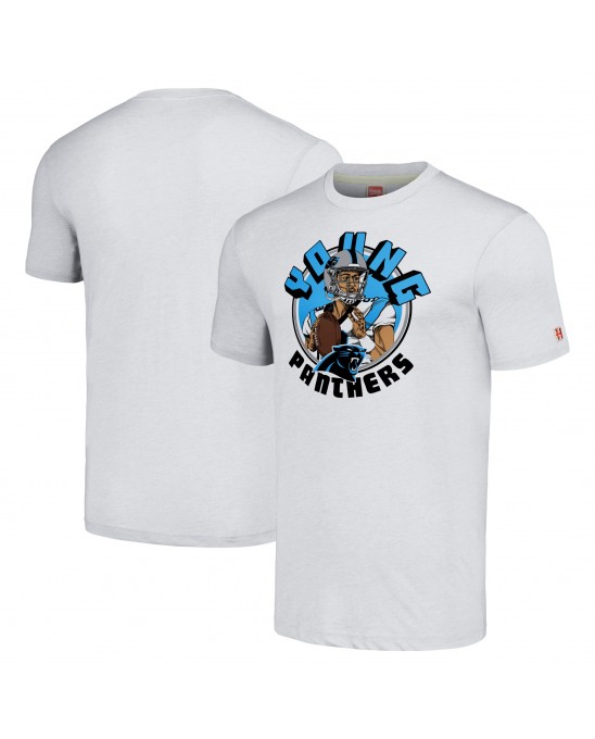 Bryce Young Carolina Panthers Homage Unisex-Caricature-Spieler-Tri-Blend-T-Shirt – Ash