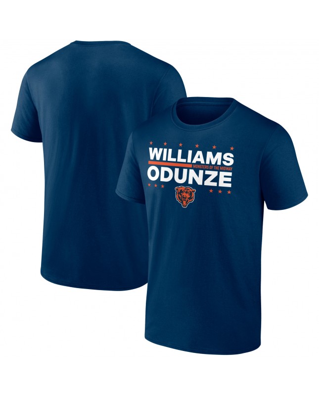 Caleb Williams & Rome Odunze Chicago Bears Wahlspieler-T-Shirt – Marineblau