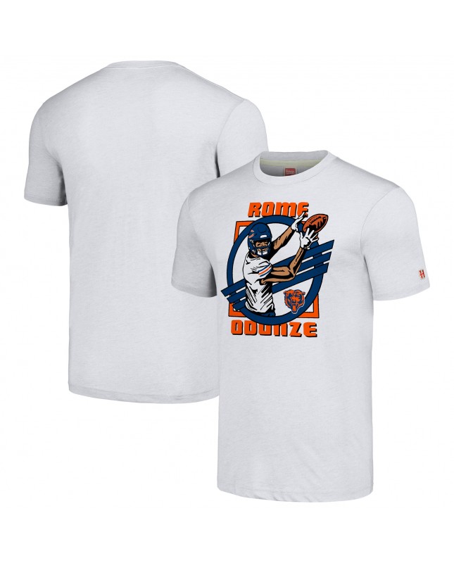 Rome Odunze Chicago Bears Hommage Unisex Cartoon Spieler Tri-Blend T-Shirt – Ash