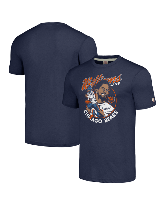 Caleb Williams Chicago Bears Homage Unisex-Caricature-Spieler-Tri-Blend-T-Shirt – Marineblau