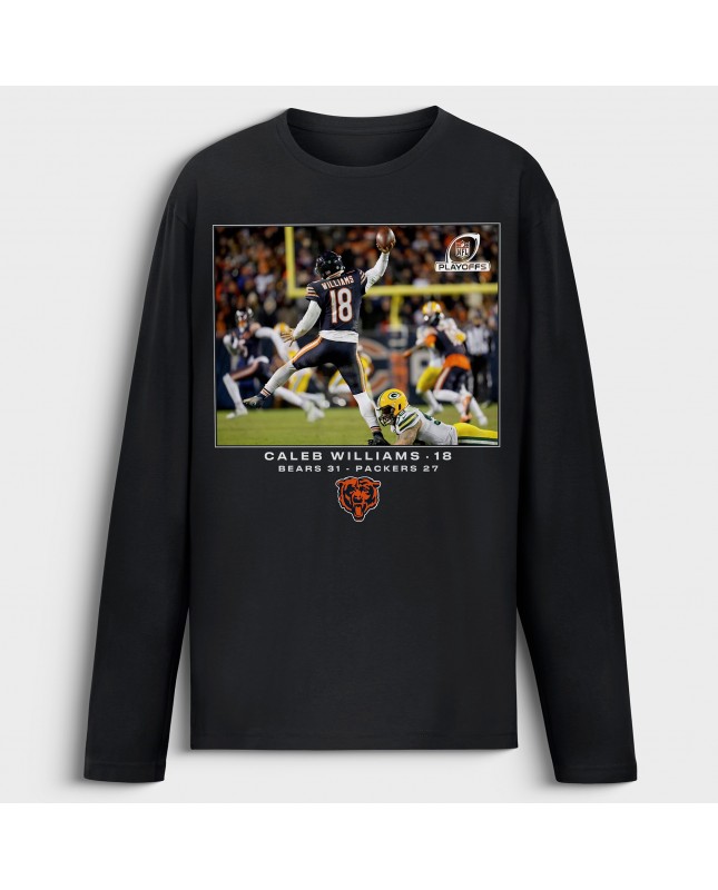 Caleb Williams Chicago Bears NFL Flash Features Wild Card Langarm-T-Shirt – Schwarz