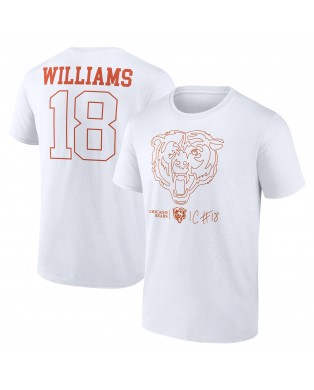 Caleb Williams Chicago Bears Outline Spieler-T-Shirt – Weiß