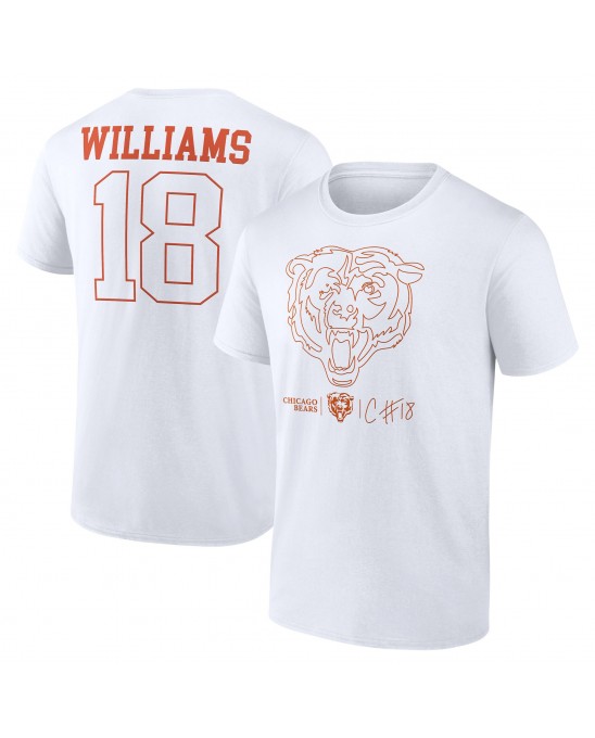 Caleb Williams Chicago Bears Outline Spieler-T-Shirt – Weiß