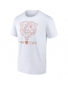Caleb Williams Chicago Bears Outline Spieler-T-Shirt – Weiß