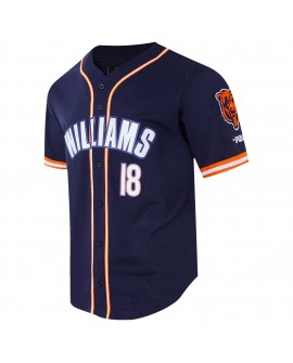 Caleb Williams Chicago Bears Pro Standard Mesh-Baseballtrikot mit Knöpfen – Marineblau