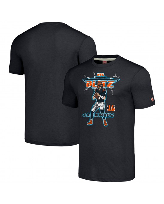 Joe Burrow Cincinnati Bengals Homage Unisex NFL Blitz Spieler Tri-Blend T-Shirt – Heathered Charcoal