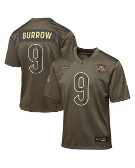 Joe Burrow Cincinnati Bengals Nike Jugend 2025 Salute to Service Spieler Trikot – Olivgrün