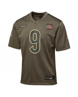 Joe Burrow Cincinnati Bengals Nike Jugend 2025 Salute to Service Spieler Trikot – Olivgrün