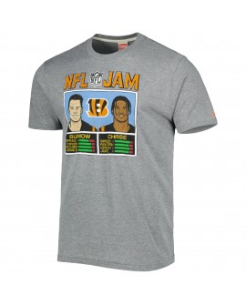 Ja'Marr Chase & Joe Burrow Cincinnati Bengals Hommage Unisex NFL Jam Tri-Blend T-Shirt – Heather Grey