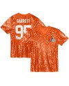 Myles Garrett Cleveland Browns Mädchen-Jugend-Pailletten-Modetrikot mit V-Ausschnitt – Orange