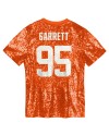 Myles Garrett Cleveland Browns Mädchen-Jugend-Pailletten-Modetrikot mit V-Ausschnitt – Orange