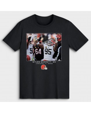 Myles Garrett Cleveland Browns NFL Flash Features Week 18 Big & Tall T-Shirt – Schwarz