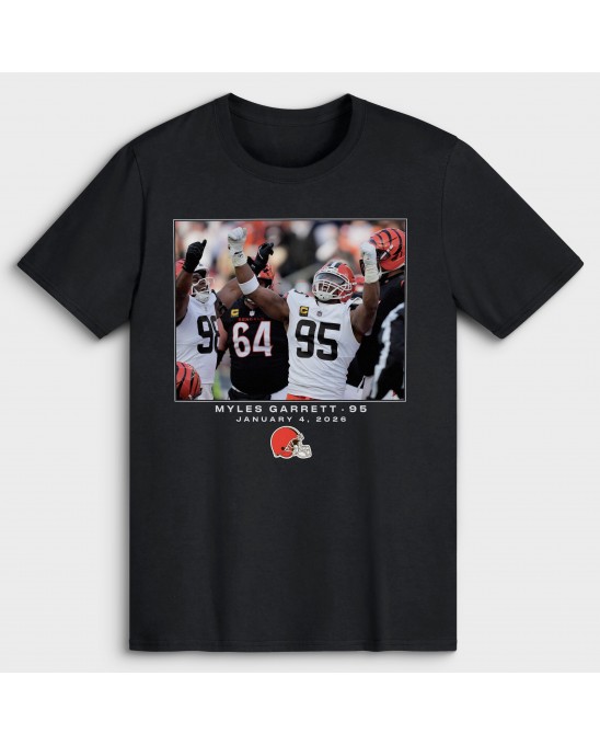Myles Garrett Cleveland Browns NFL Flash Features Week 18 Big & Tall T-Shirt – Schwarz
