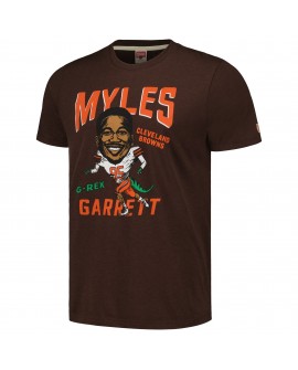 Myles Garrett Cleveland Browns Homage Unisex-Caricature-Spieler-Tri-Blend-T-Shirt – Heathered Brown