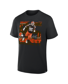 Myles Garrett Cleveland Browns NFL Single-Season Sack Record T-Shirt – Schwarz