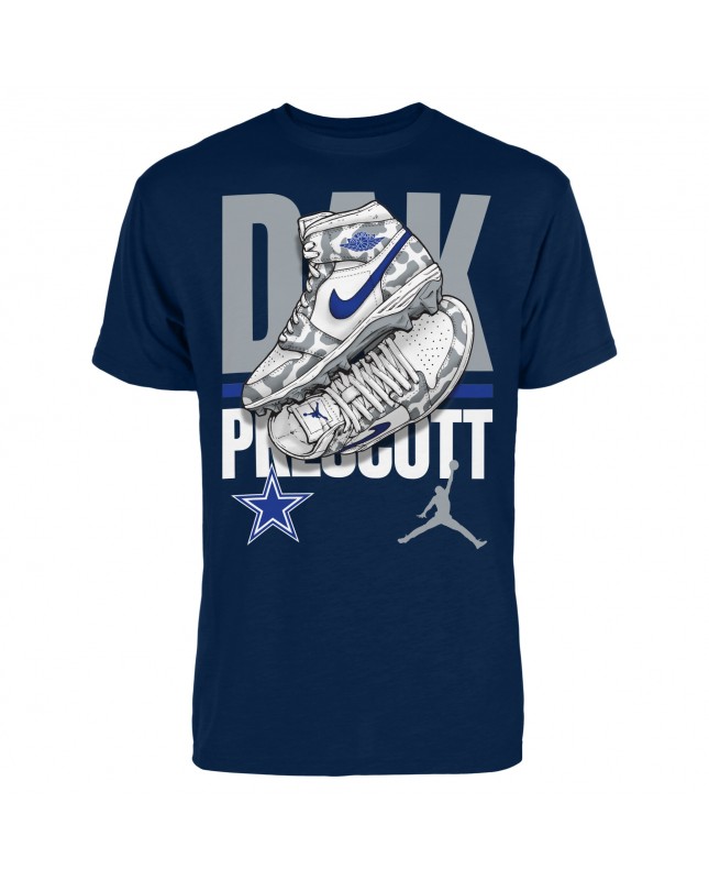 Dak Prescott Dallas Cowboys Jordan Brand Kicks Grafik-T-Shirt – Marineblau