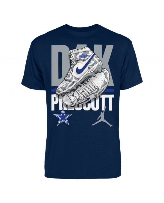 Dak Prescott Dallas Cowboys Jordan Brand Kicks Grafik-T-Shirt – Marineblau
