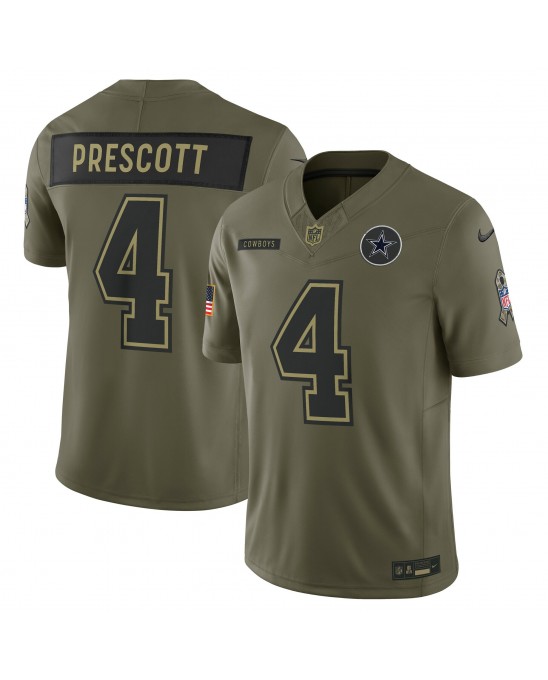 Dak Prescott Dallas Cowboys Nike 2025 Salute to Service Limited Trikot – Olivgrün
