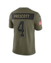 Dak Prescott Dallas Cowboys Nike 2025 Salute to Service Limited Trikot – Olivgrün