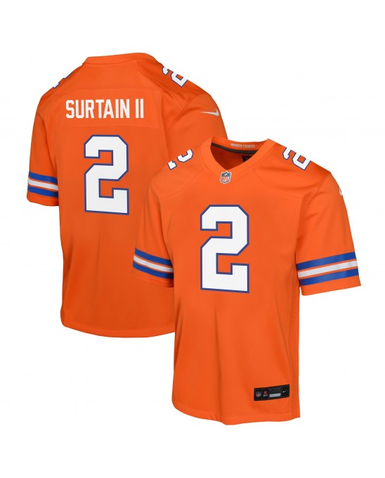 Patrick Surtain II Denver Broncos Nike Jugend-Spieler Trikot – Orange