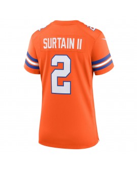Patrick Surtain II Denver Broncos Nike Damen-Spieler Trikot „Mile High Collection 1977 Throwback“ – Orange
