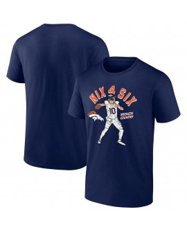 Bo Nix Denver Broncos Spieler Illustrative Pack T-Shirt – Marineblau