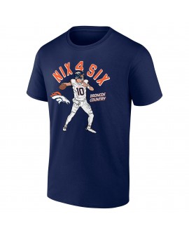 Bo Nix Denver Broncos Spieler Illustrative Pack T-Shirt – Marineblau