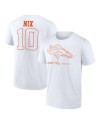 Bo Nix Denver Broncos Outline Spieler-T-Shirt – Weiß