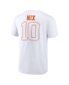 Bo Nix Denver Broncos Outline Spieler-T-Shirt – Weiß
