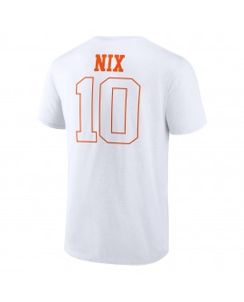 Bo Nix Denver Broncos Outline Spieler-T-Shirt – Weiß