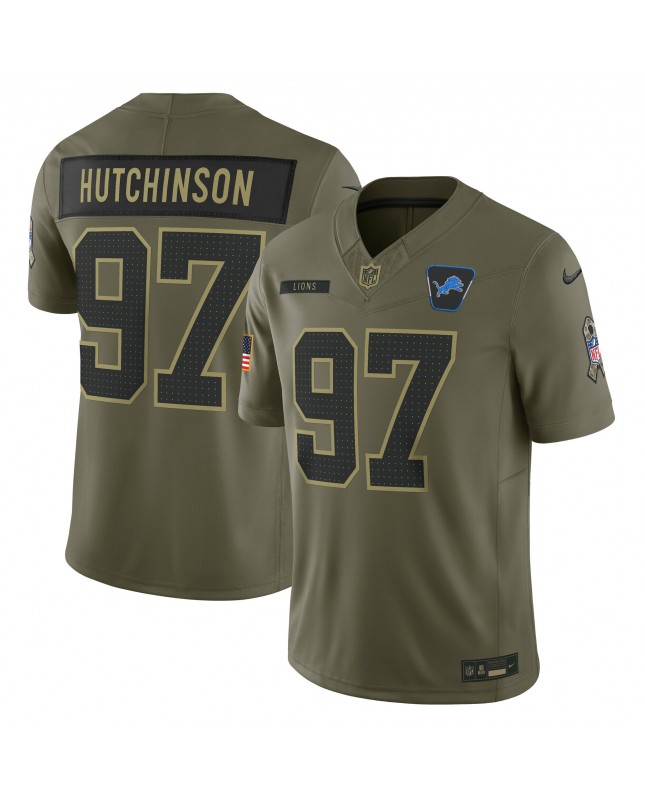 Aidan Hutchinson Detroit Lions Nike 2025 Salute to Service Limited Trikot – Olivgrün