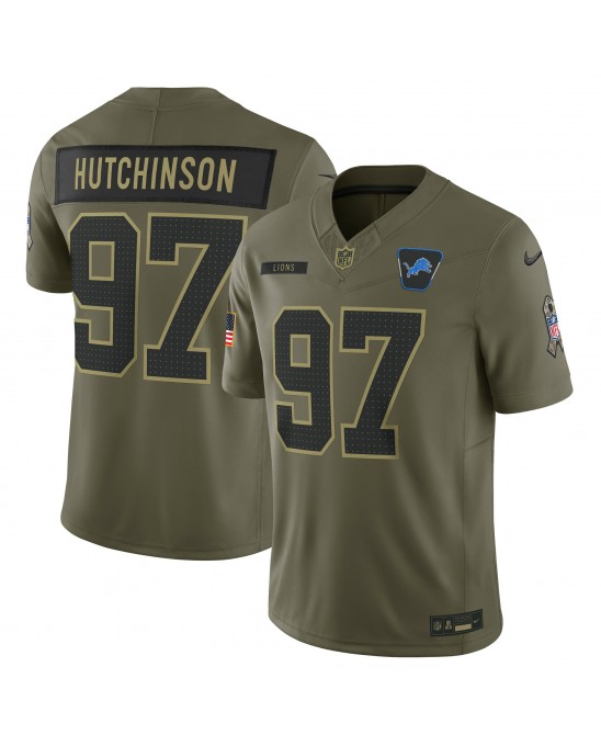 Aidan Hutchinson Detroit Lions Nike 2025 Salute to Service Limited Trikot – Olivgrün